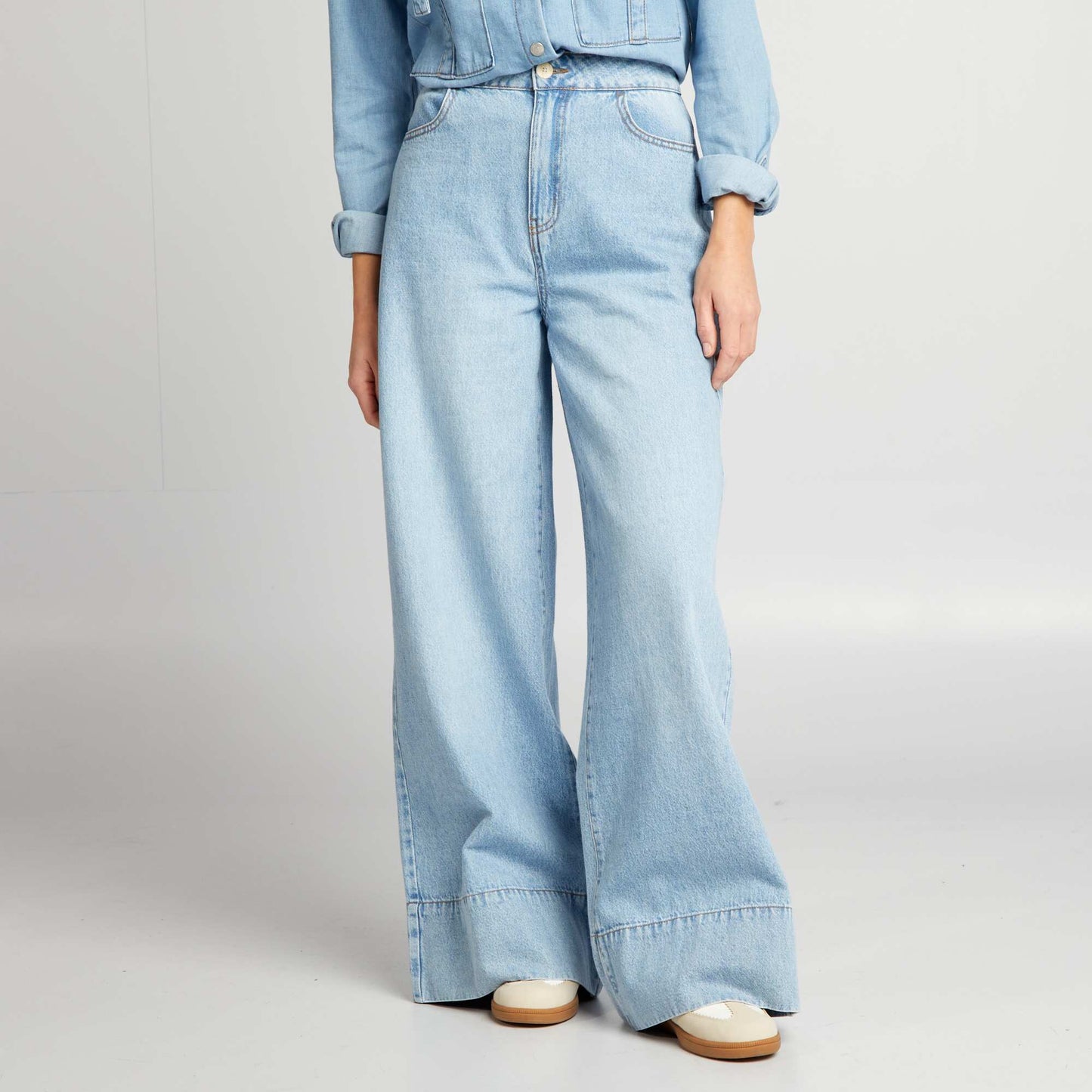 Pantalon en jean wide-leg / large Bleu