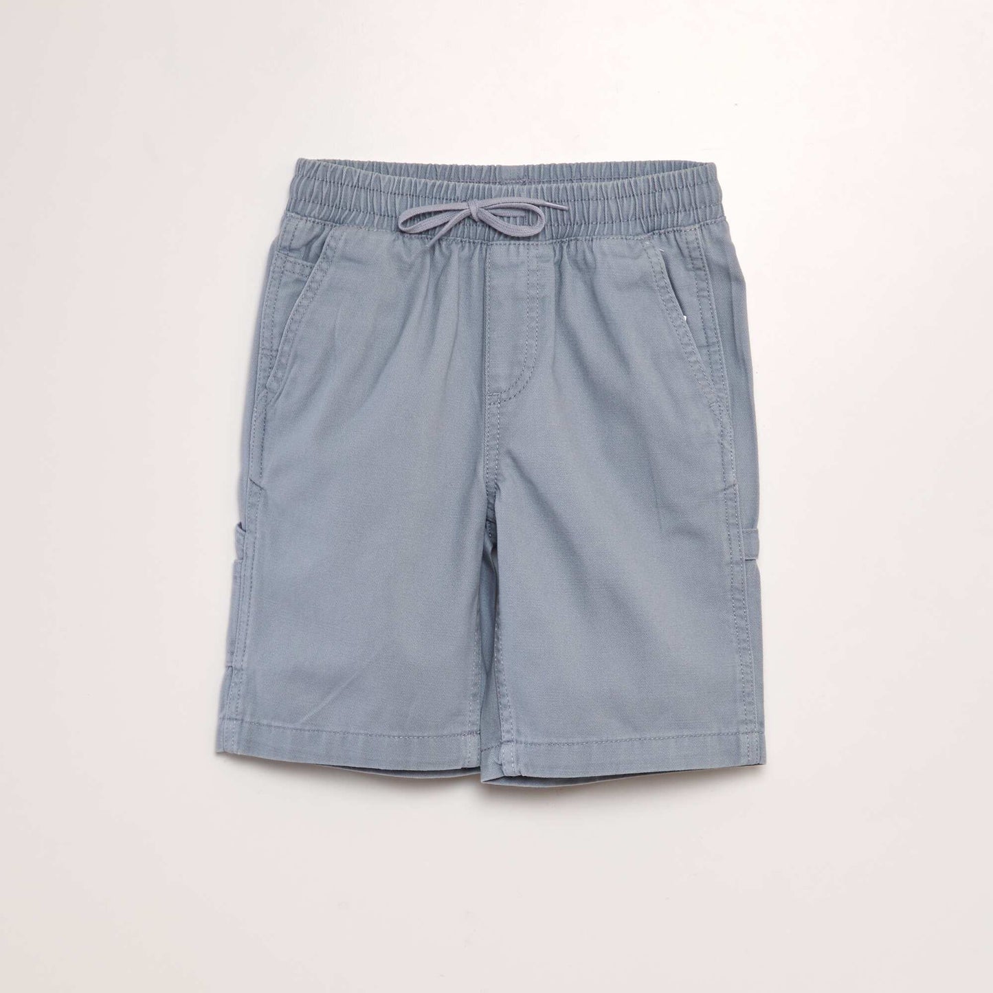 Short élastiqué façon denim Bleu gris