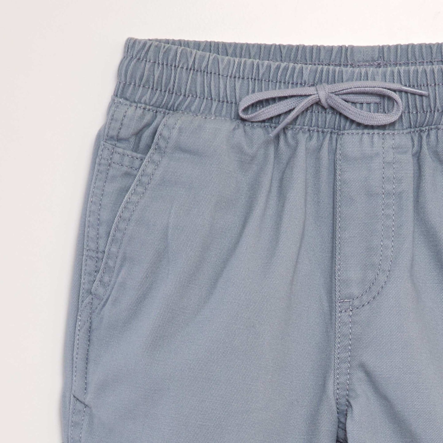 Short élastiqué façon denim Bleu gris