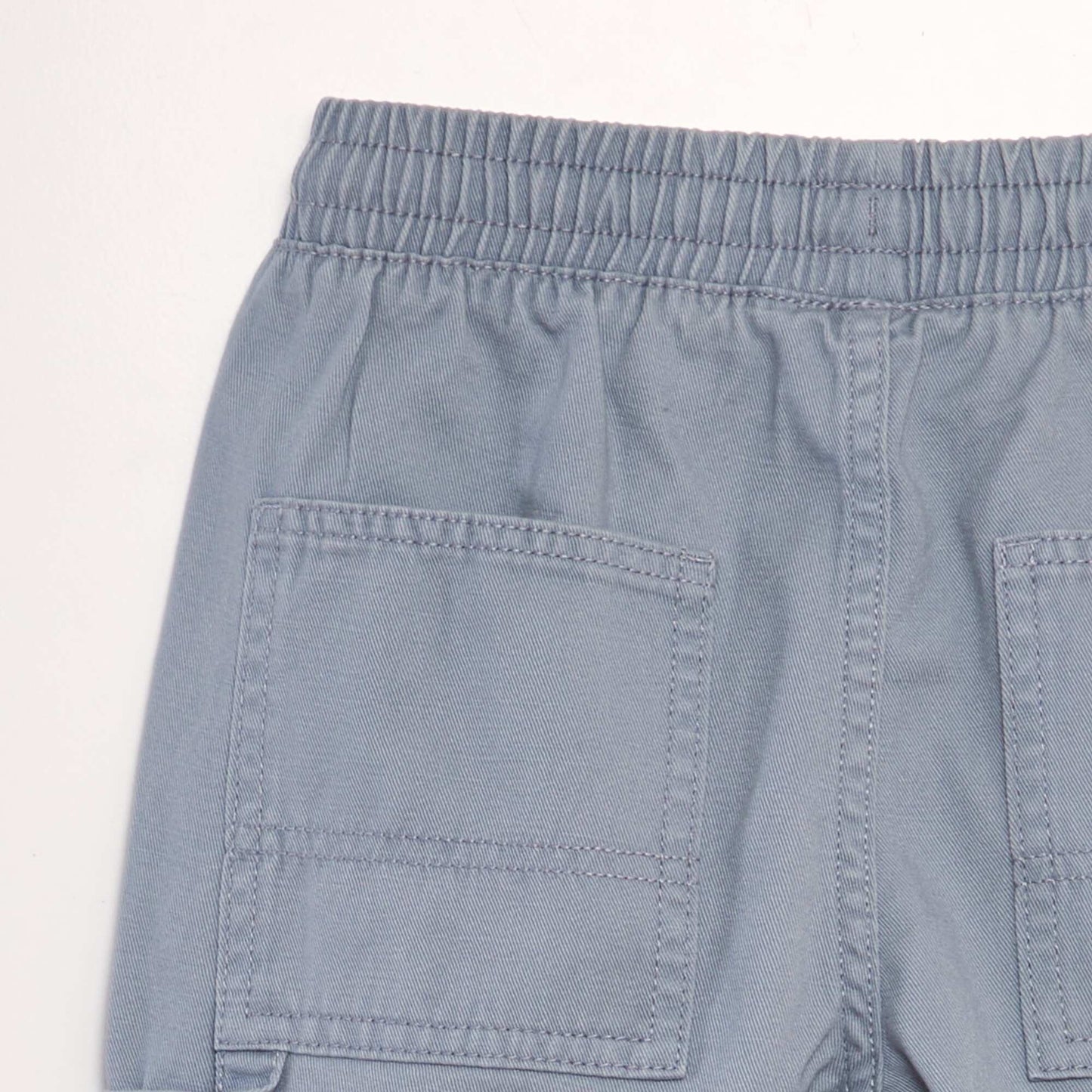 Short élastiqué façon denim Bleu gris