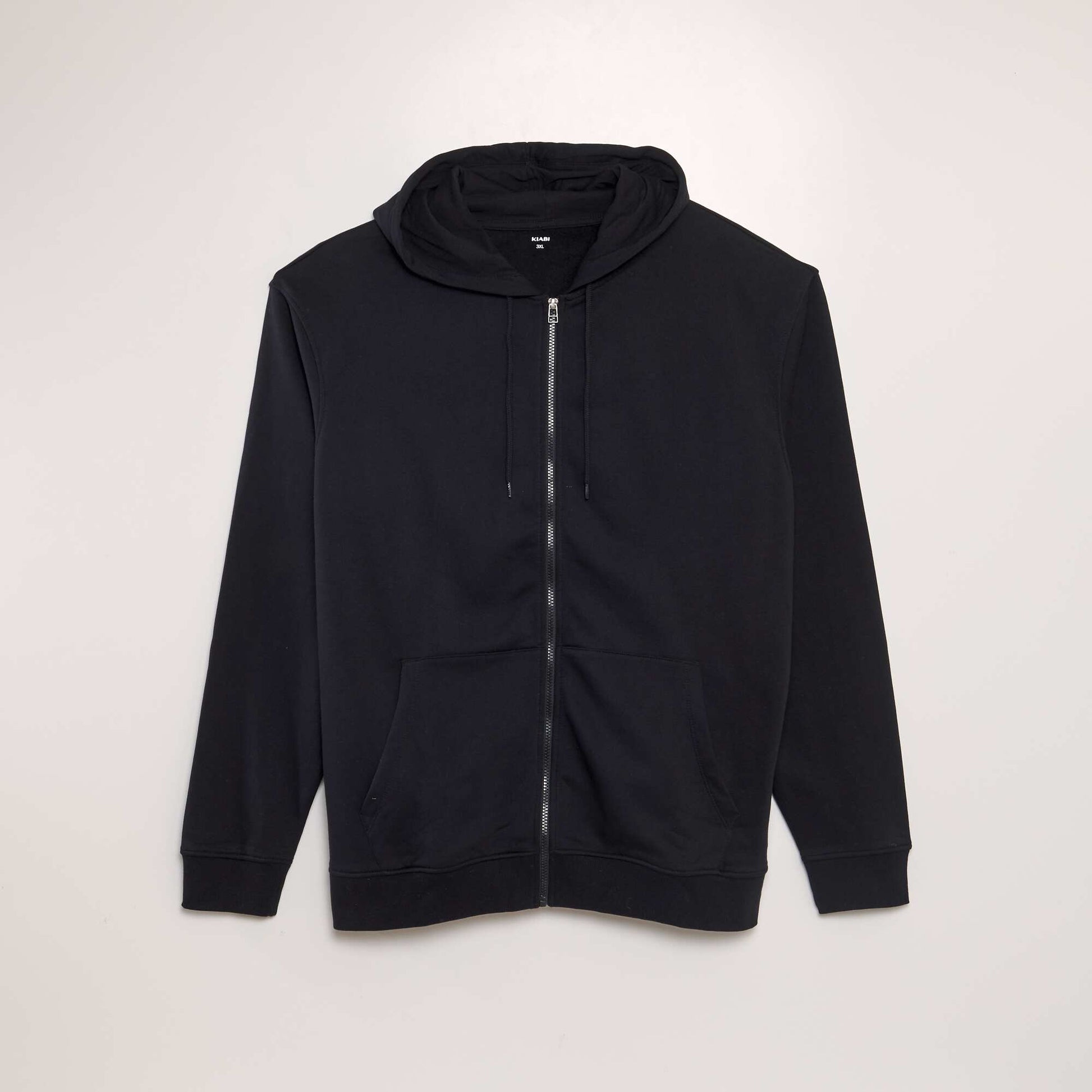 Sweat zipp en molleton capuche noir