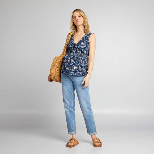 Blouse grossesse avec imprim Bleu