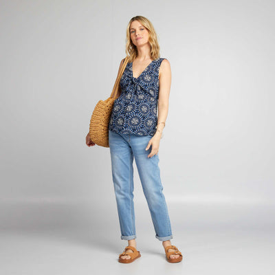 Blouse grossesse avec imprim Bleu