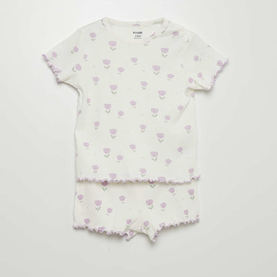 Ensemble T-shirt + short de pyjama - 2 pi ces Blanc