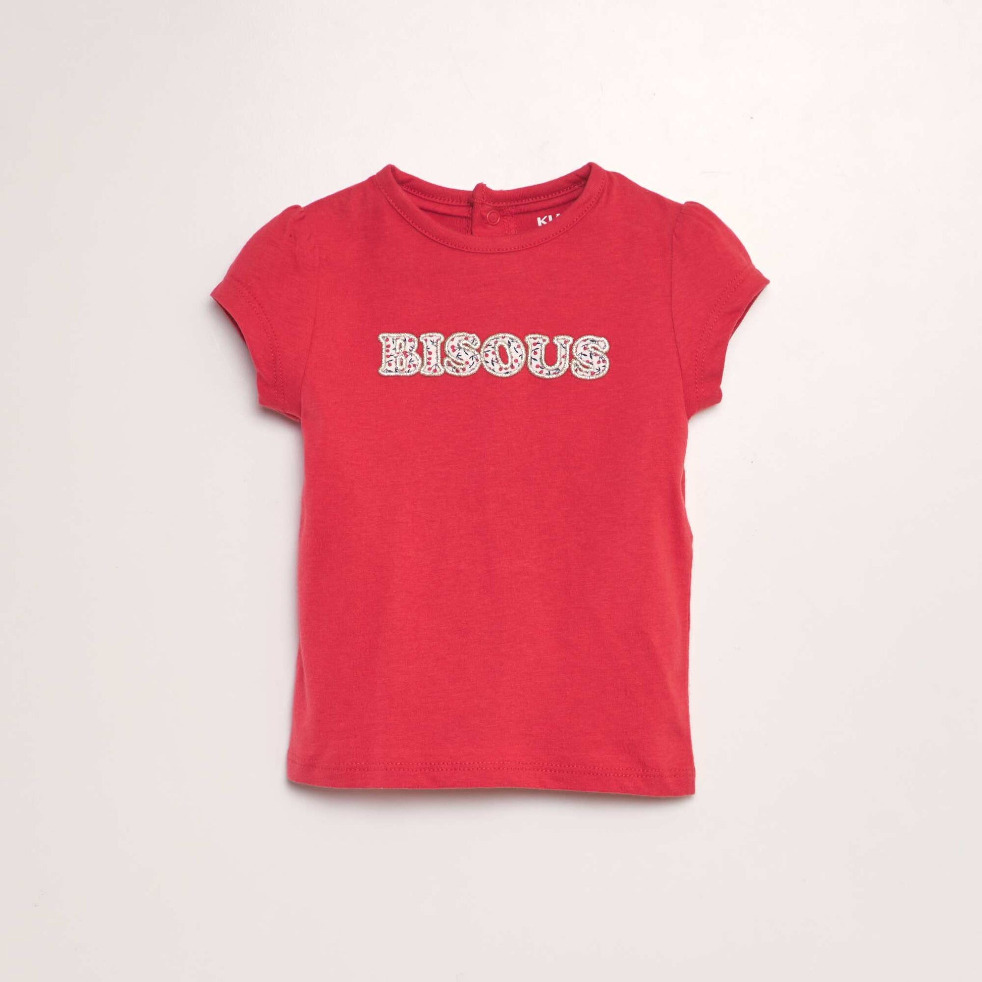 Tee-shirt manches courtes imprim Rouge bisous