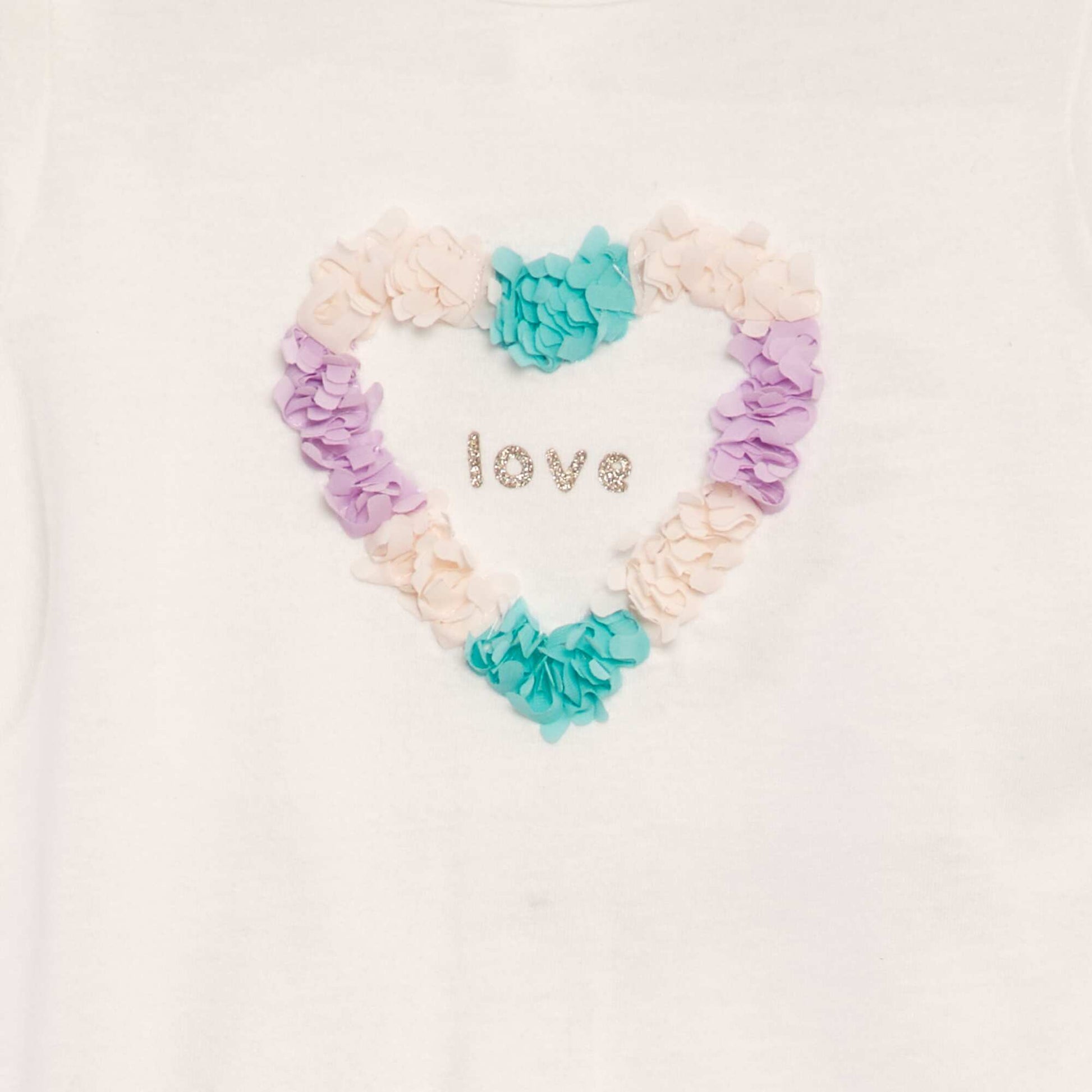 Tee-shirt manches courtes imprim Blanc c ur