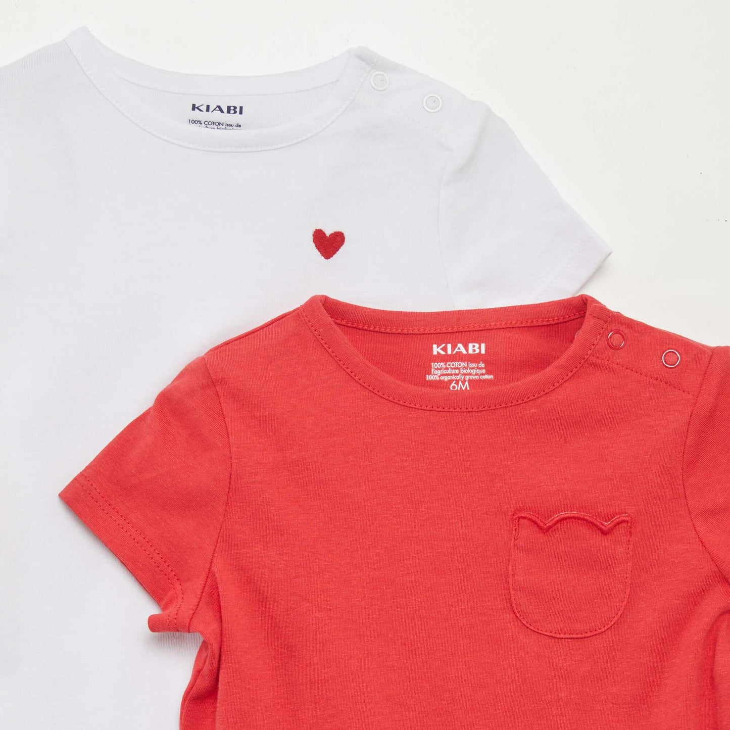 Lot de 2 t-shirts simples Rouge