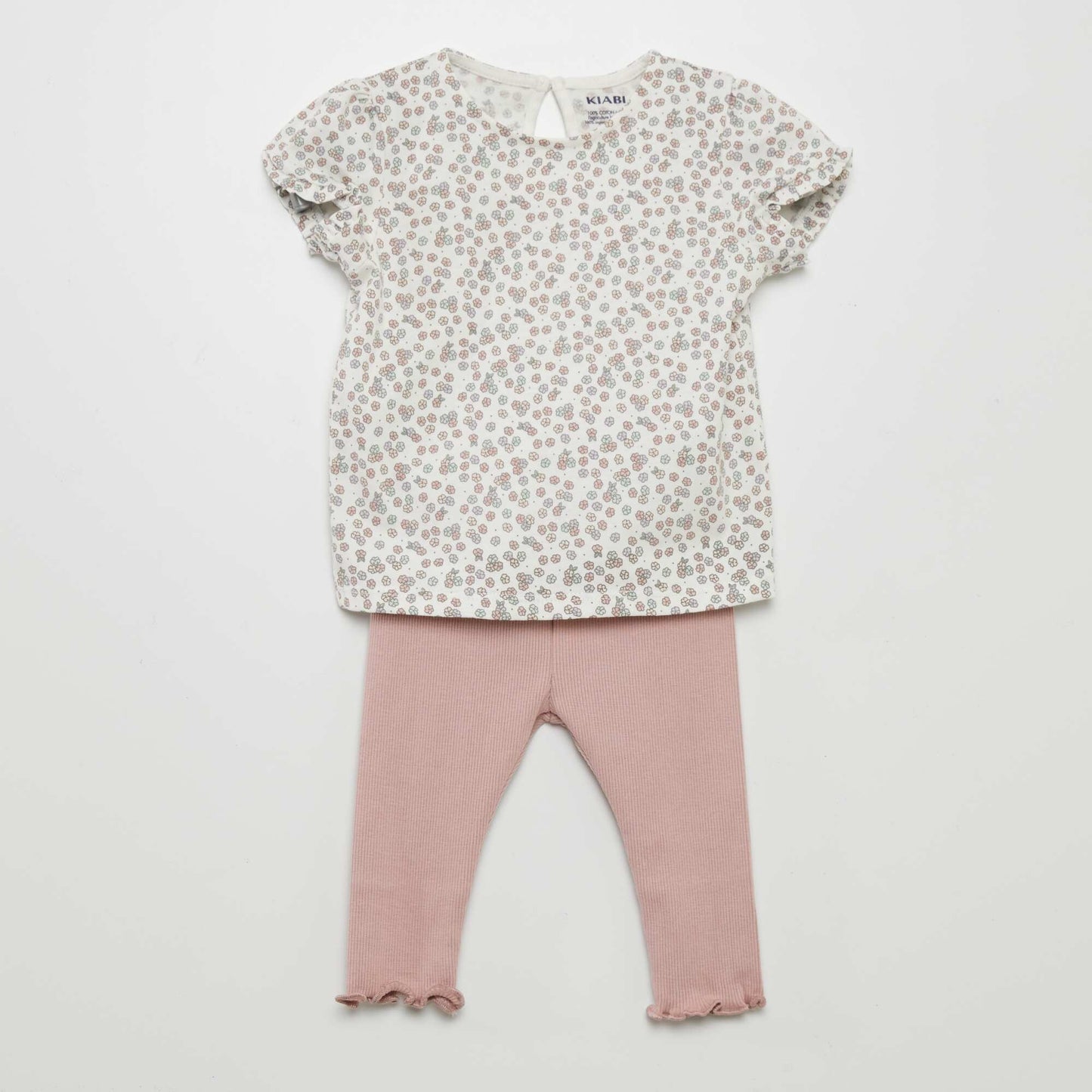 Ensemble legging + t-shirt imprim  - 2 pi ces Vieux rose