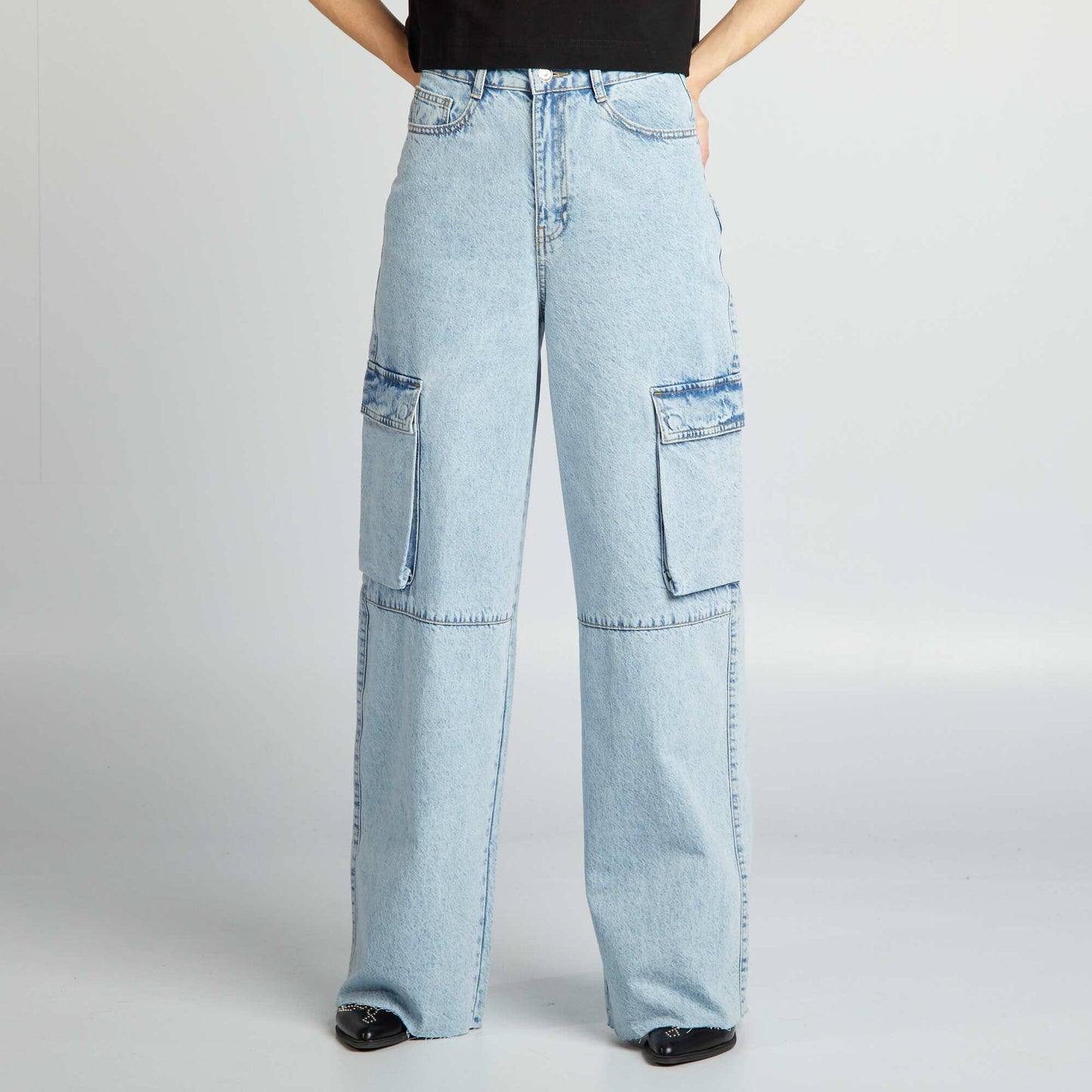 Jean multipoche wide leg Bleu