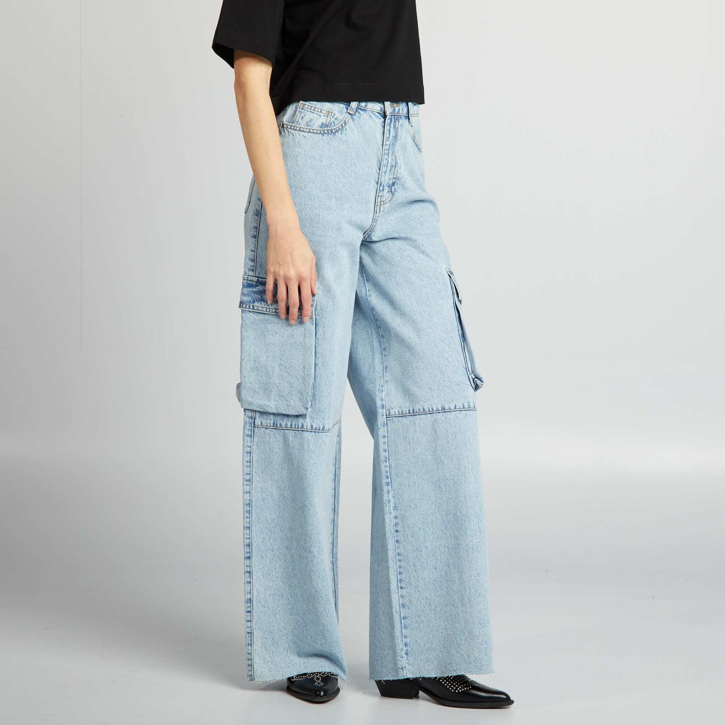 Jean multipoche wide leg Bleu