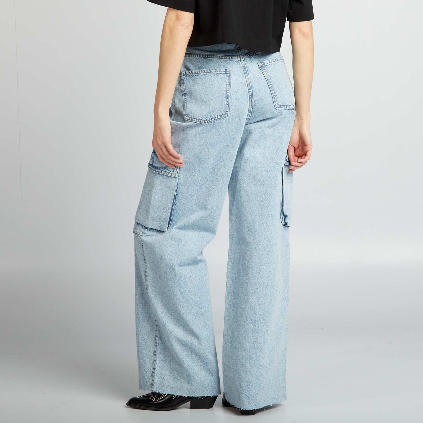 Jean multipoche wide leg Bleu