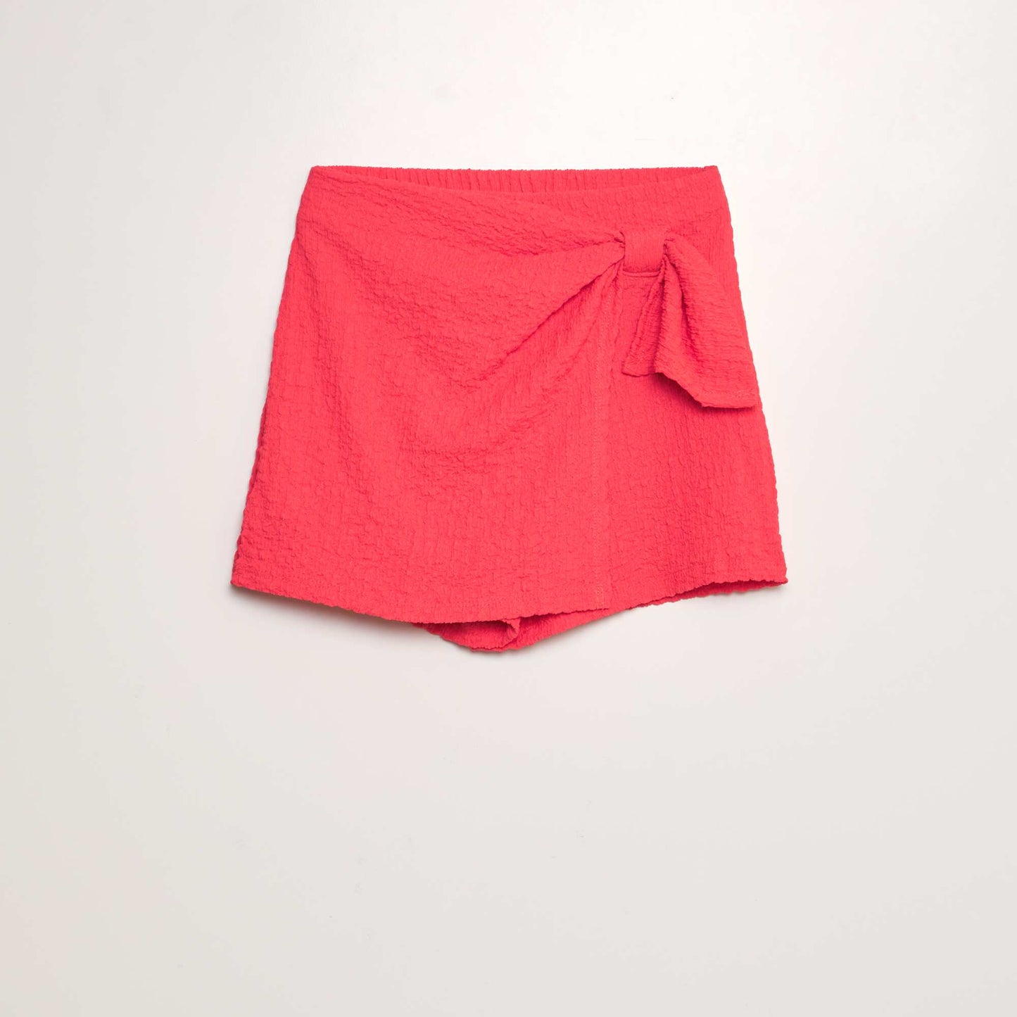 Jupe short en maille gaufr e Rouge