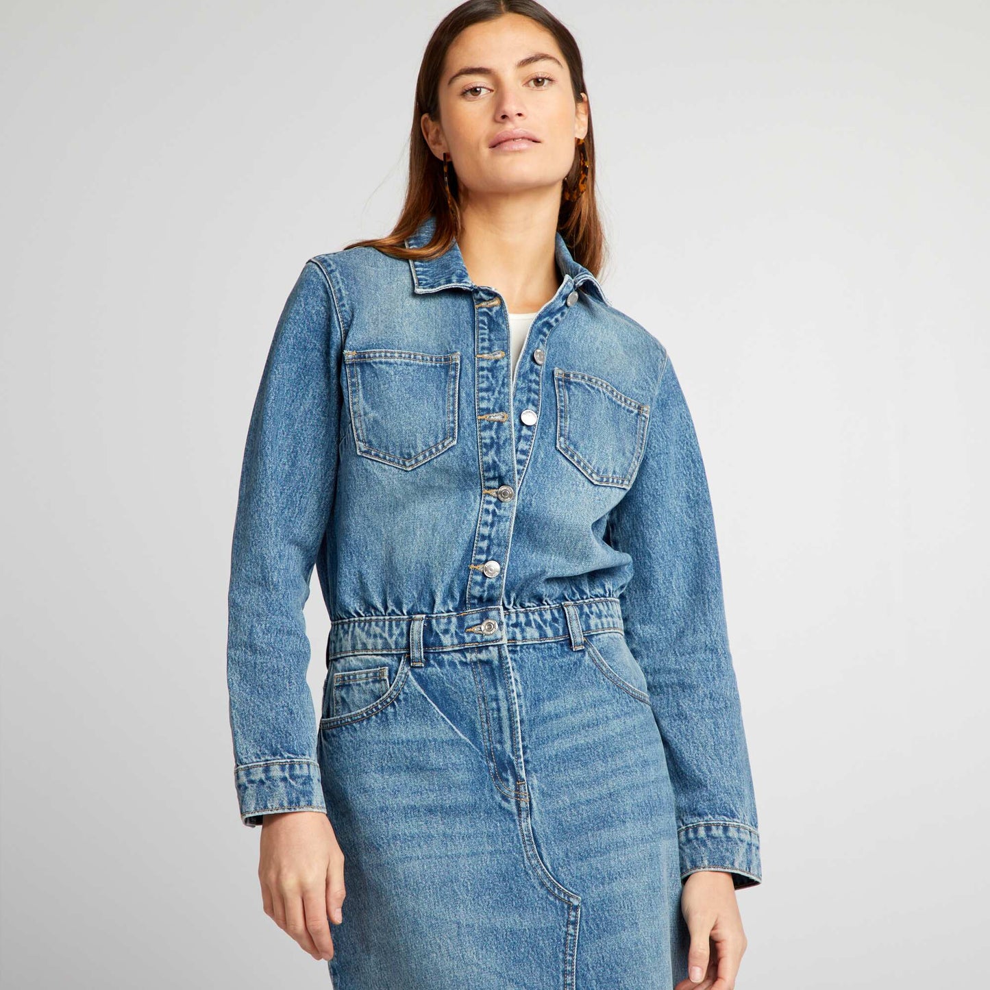 Robe longue en jean Bleu