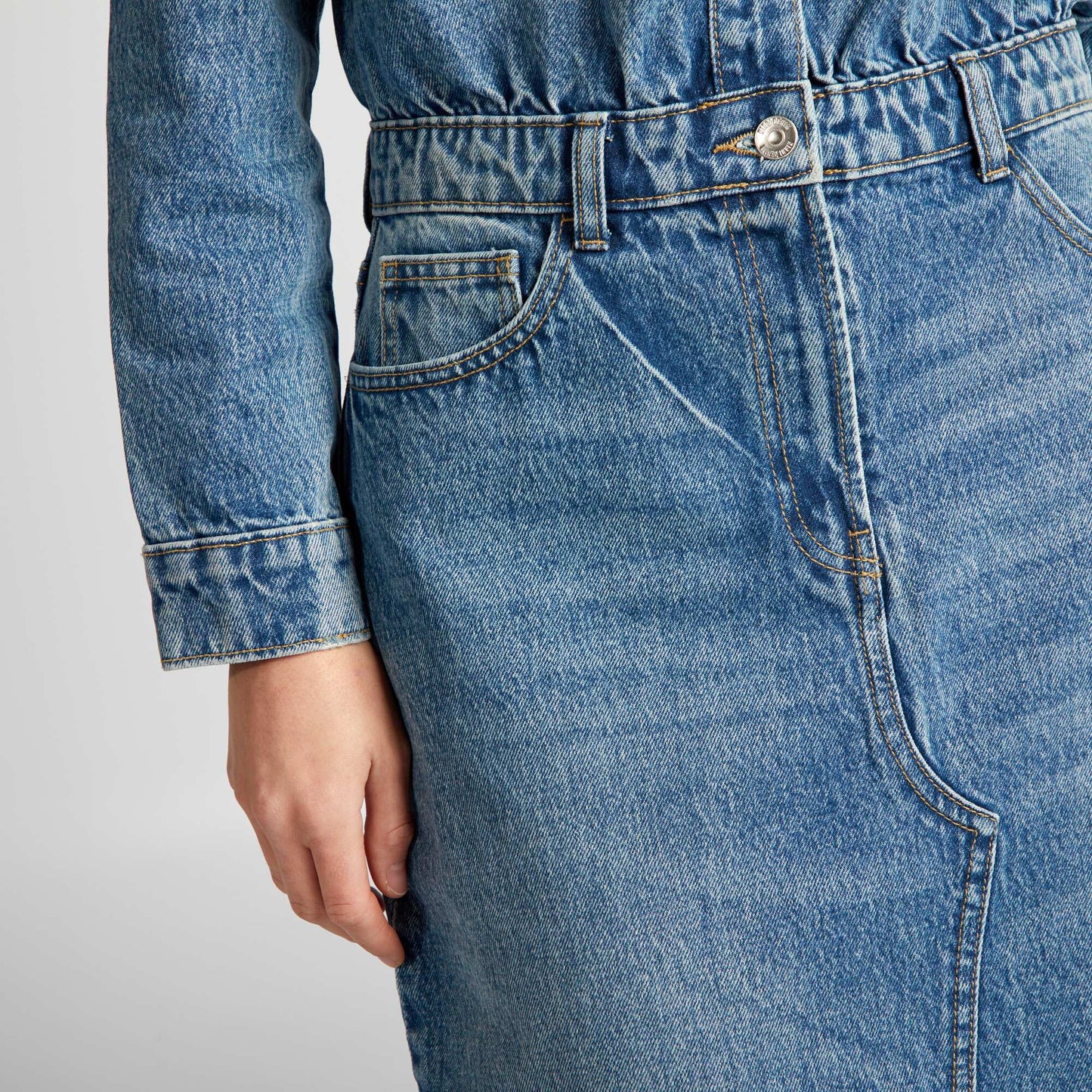 Robe longue en jean Bleu