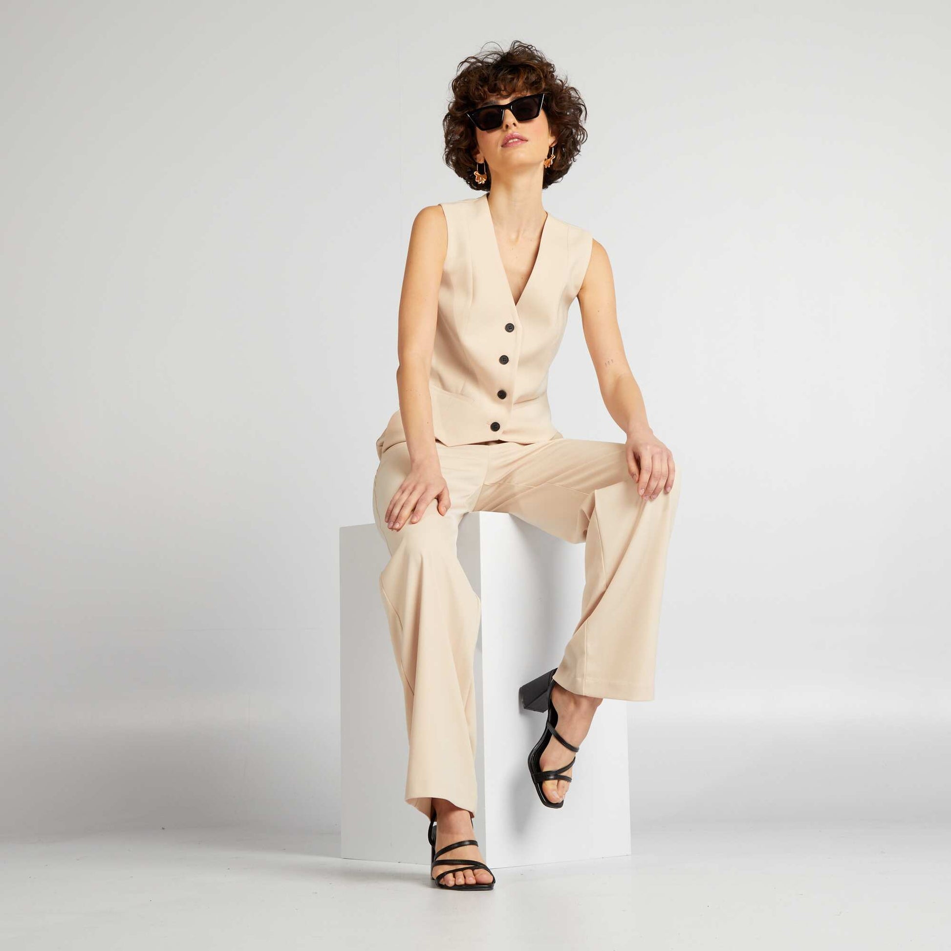 Gilet de costume style gar on de caf Beige