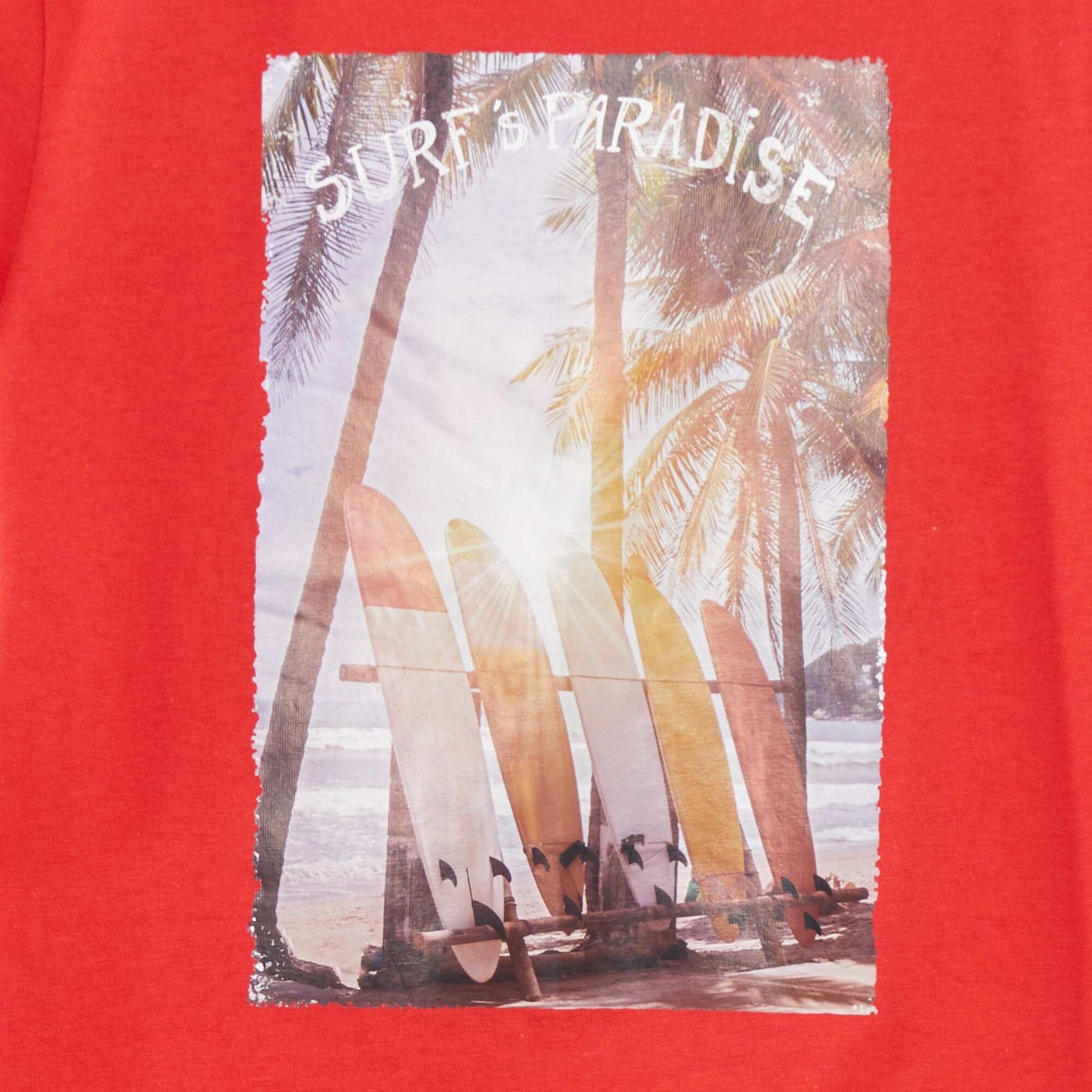 T-shirt col rond avec imprim Rouge