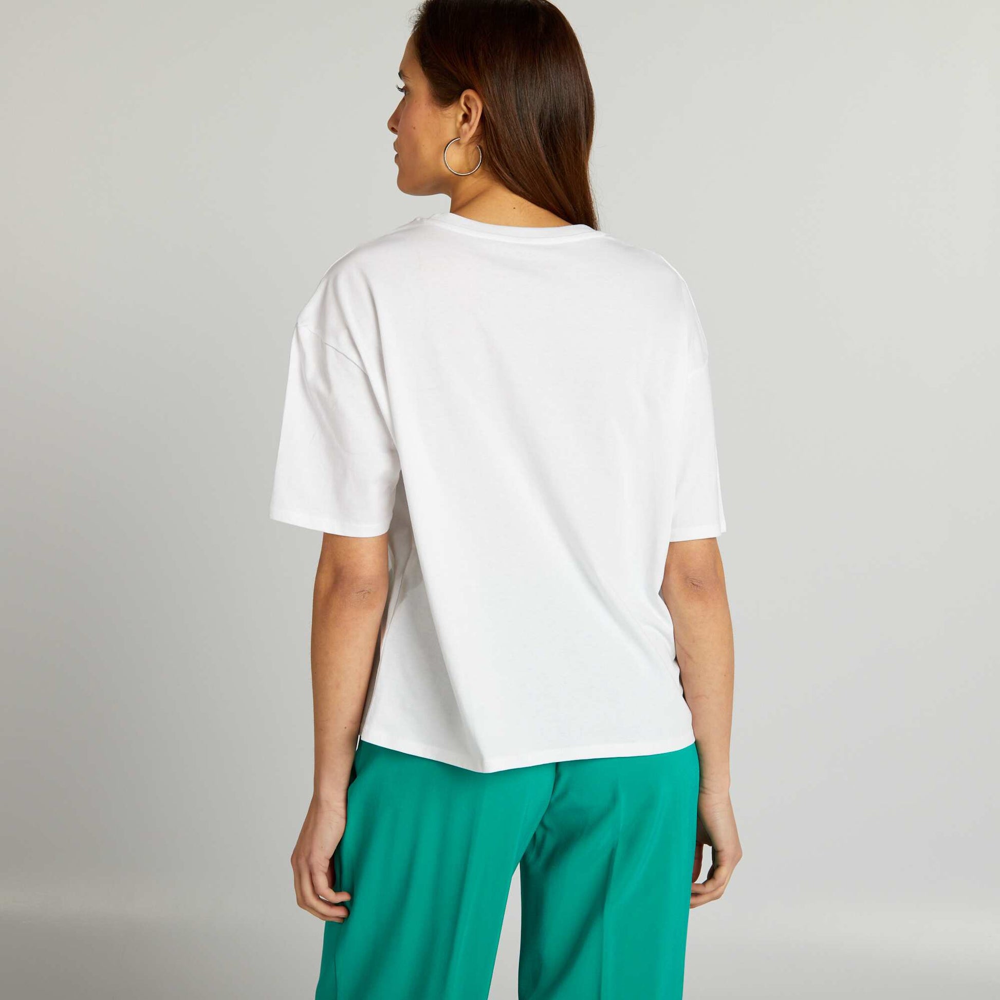 T-shirt en coton col rond Blanc 'c ur'