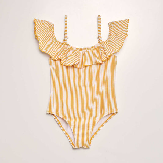 Maillot de bain ray - 1 pi ce Jaune