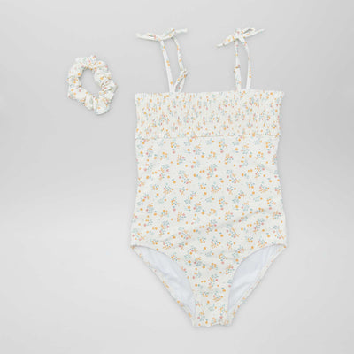 Maillot de bain smock + Chouchou - 2 pi ces Blanc