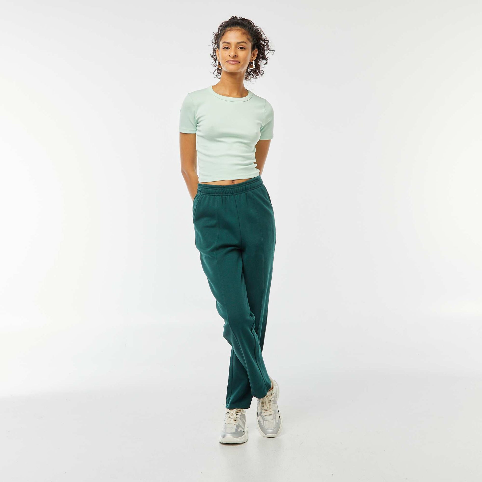 T-shirt cropped manches courtes VERT