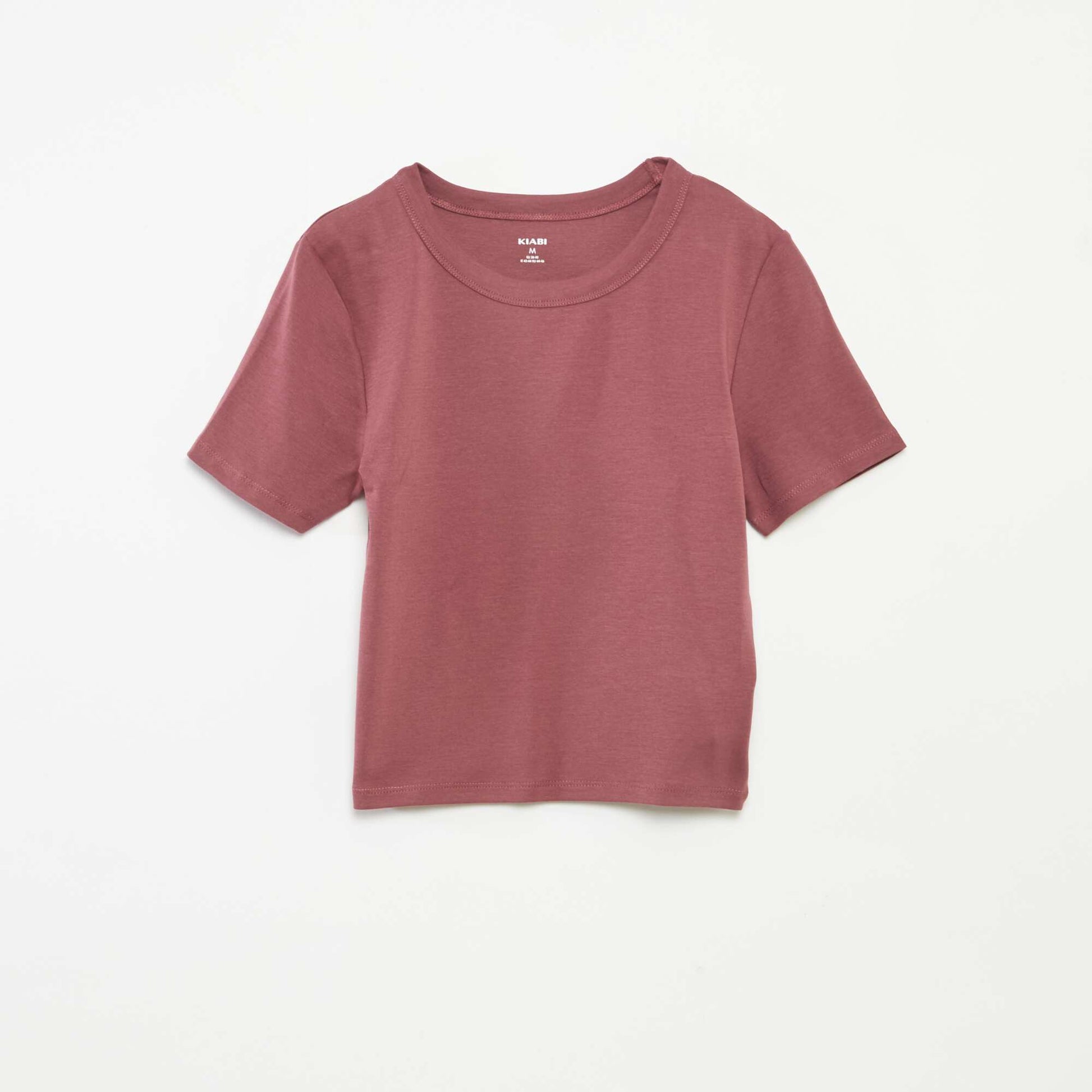 T-shirt cropped manches courtes ROSE