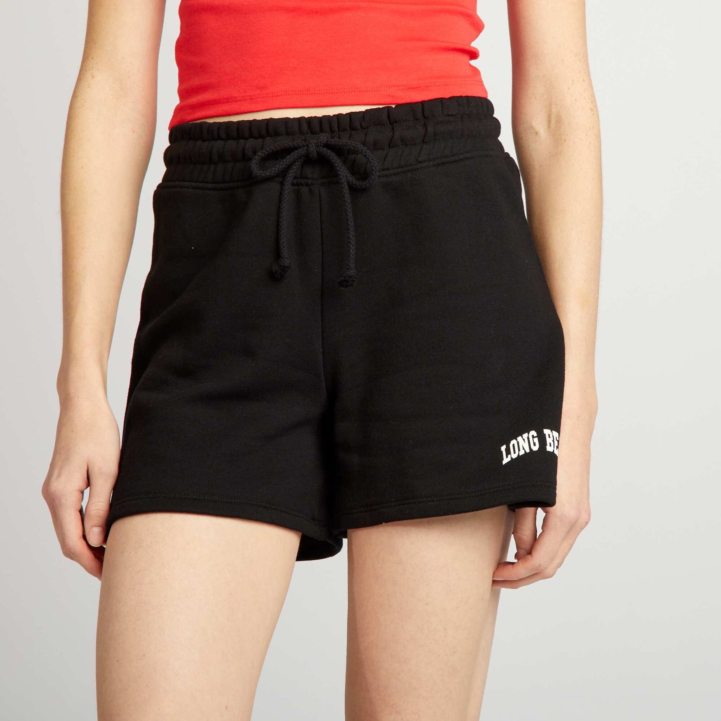 Short en coton Long beach Noir