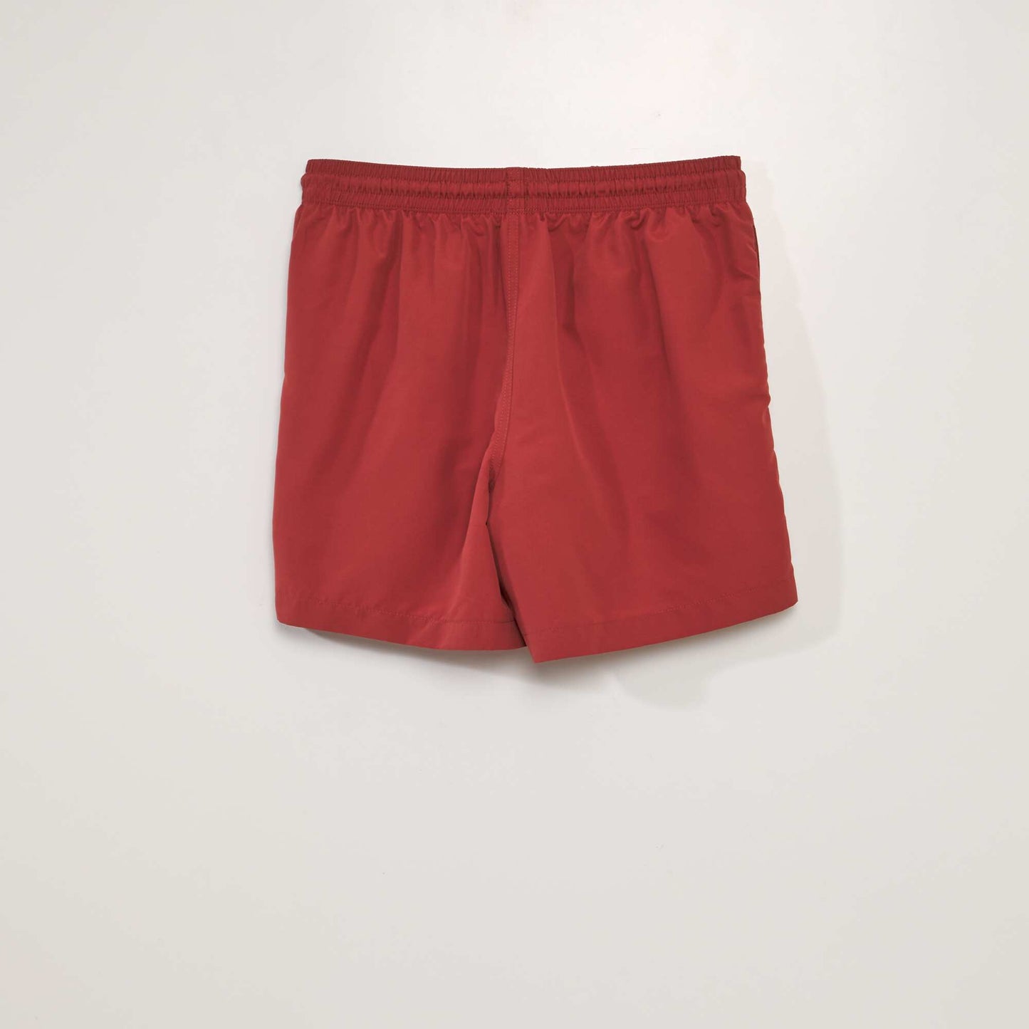 Short de bain uni Rouge