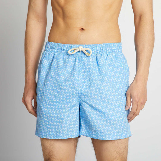 Short de bain à motifs Bleu