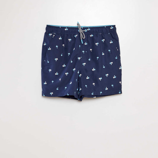 Short de bain à motif Marine