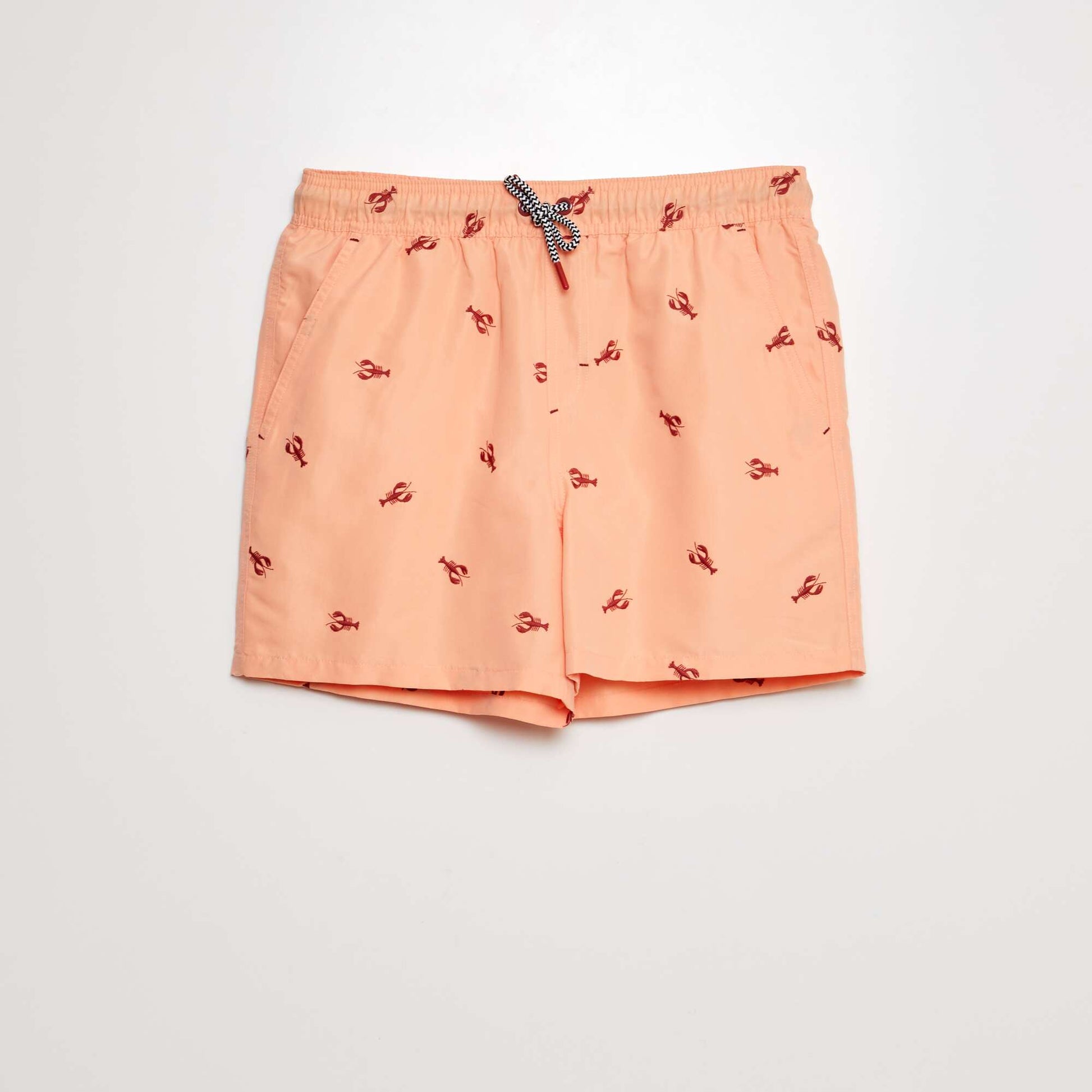 Short de bain motif Orange rose
