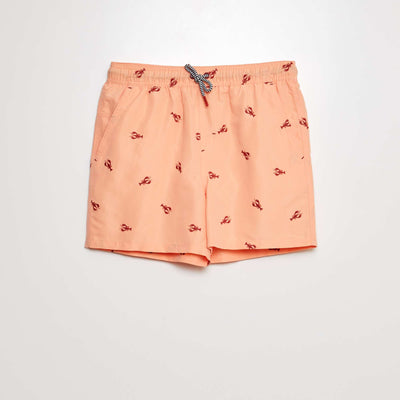 Short de bain motif Orange rose