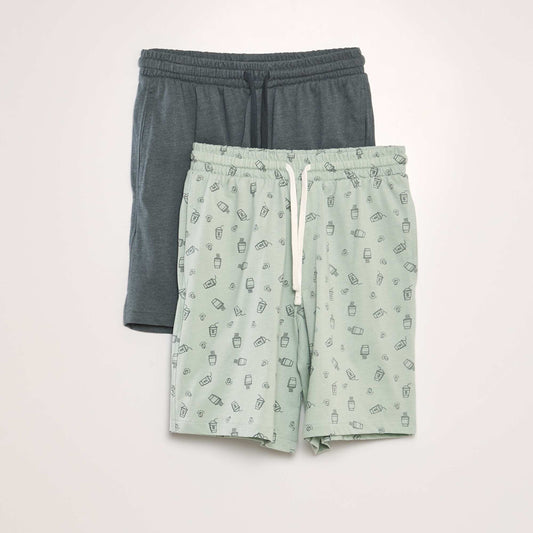 Lot de 2 shorts en jersey Vert