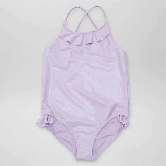 Maillot de bain paillet et volant - 1 pi ces Violet