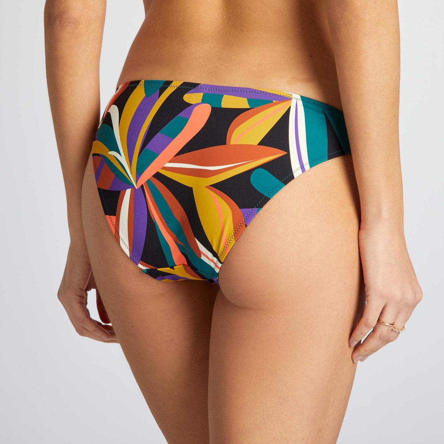 Culotte de bain imprim  colorblock Vert multicolore