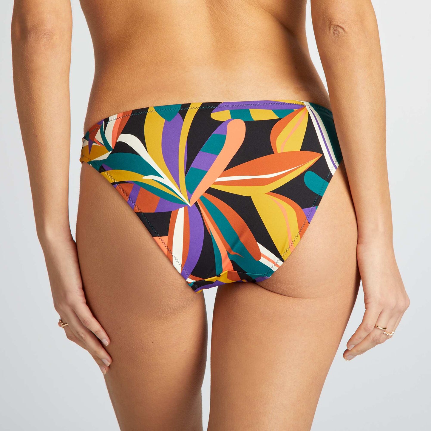 Culotte de bain imprim  colorblock Vert multicolore