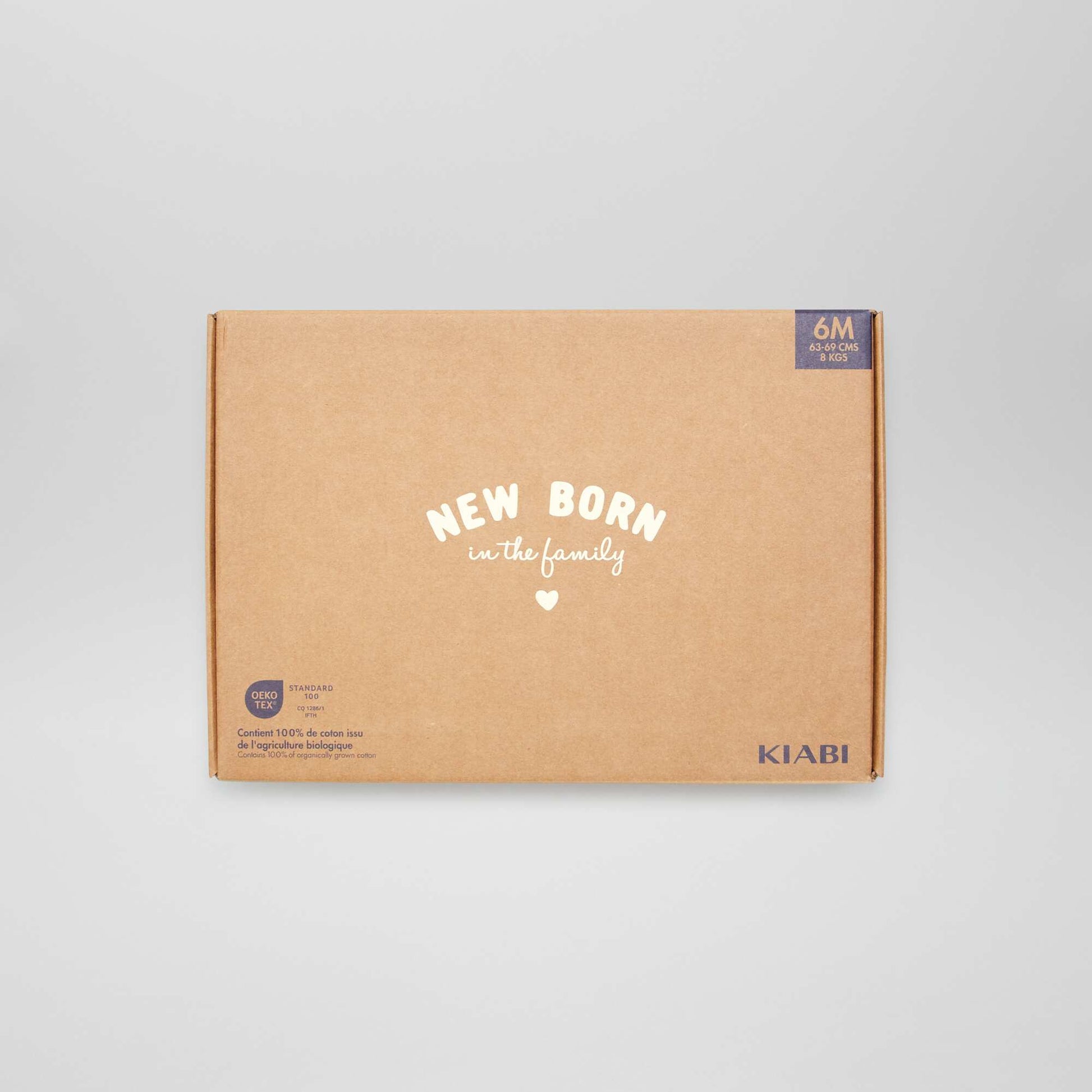Box de naissance mixte 'New born in the family' - 6 pièces BEIGE