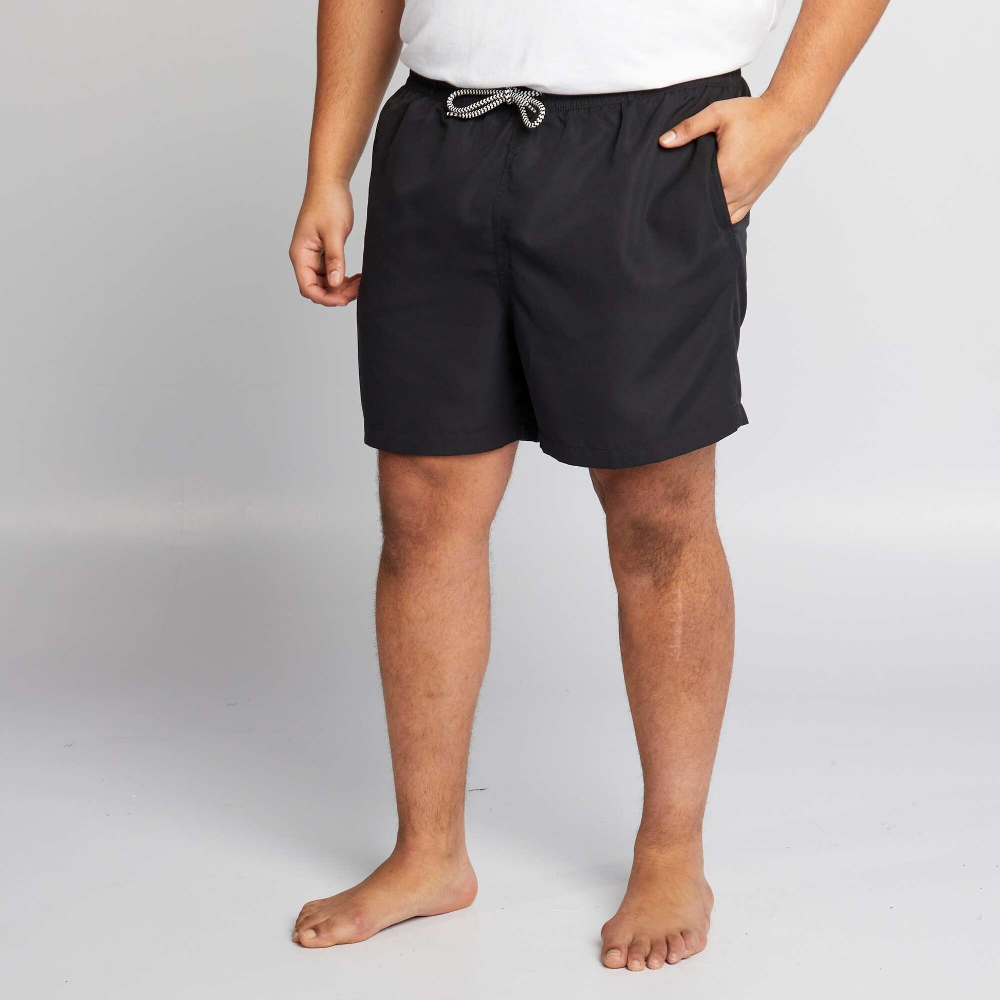 Short de bain uni noir