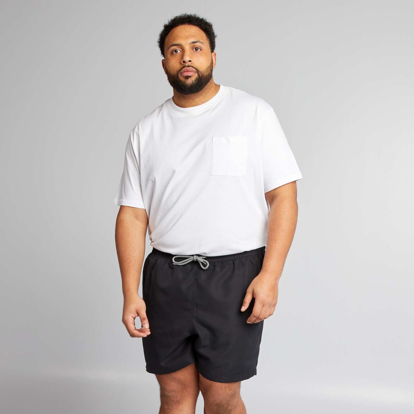 Short de bain uni noir