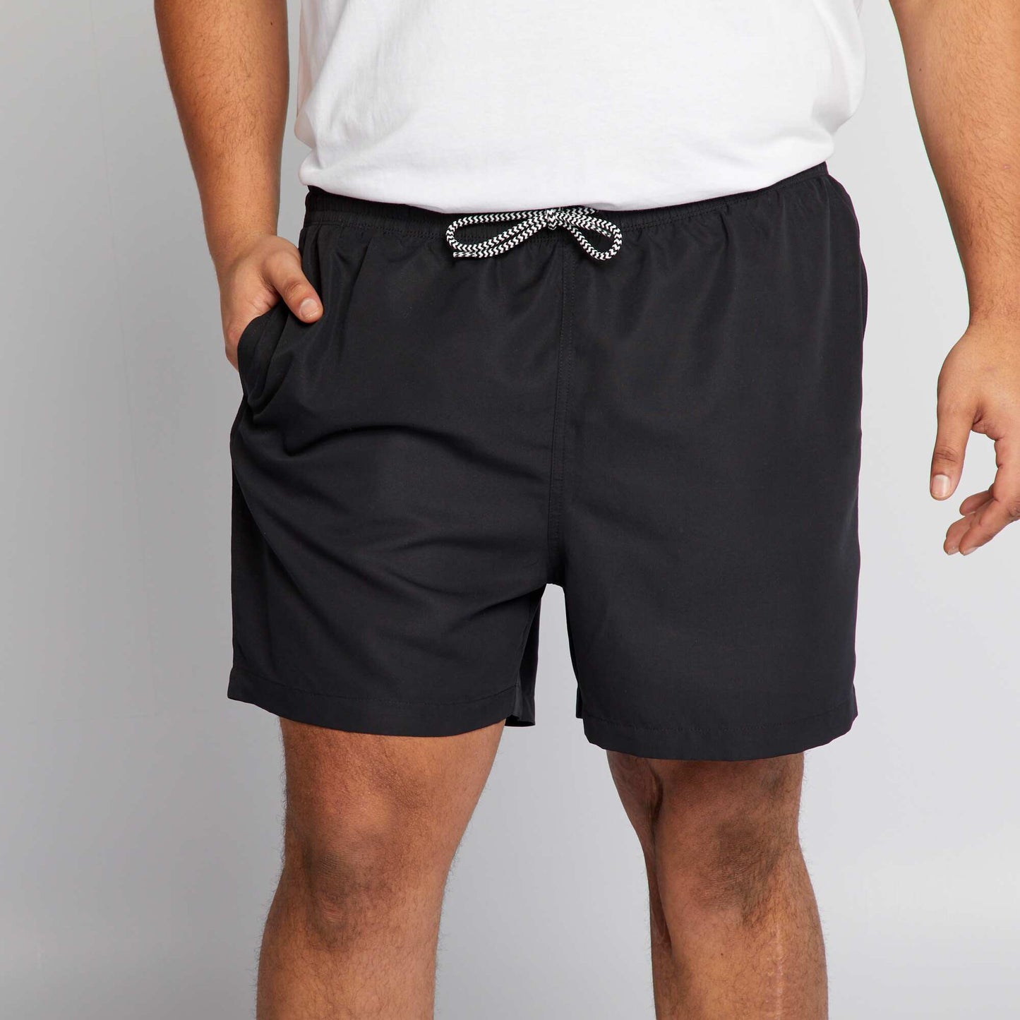 Short de bain uni noir