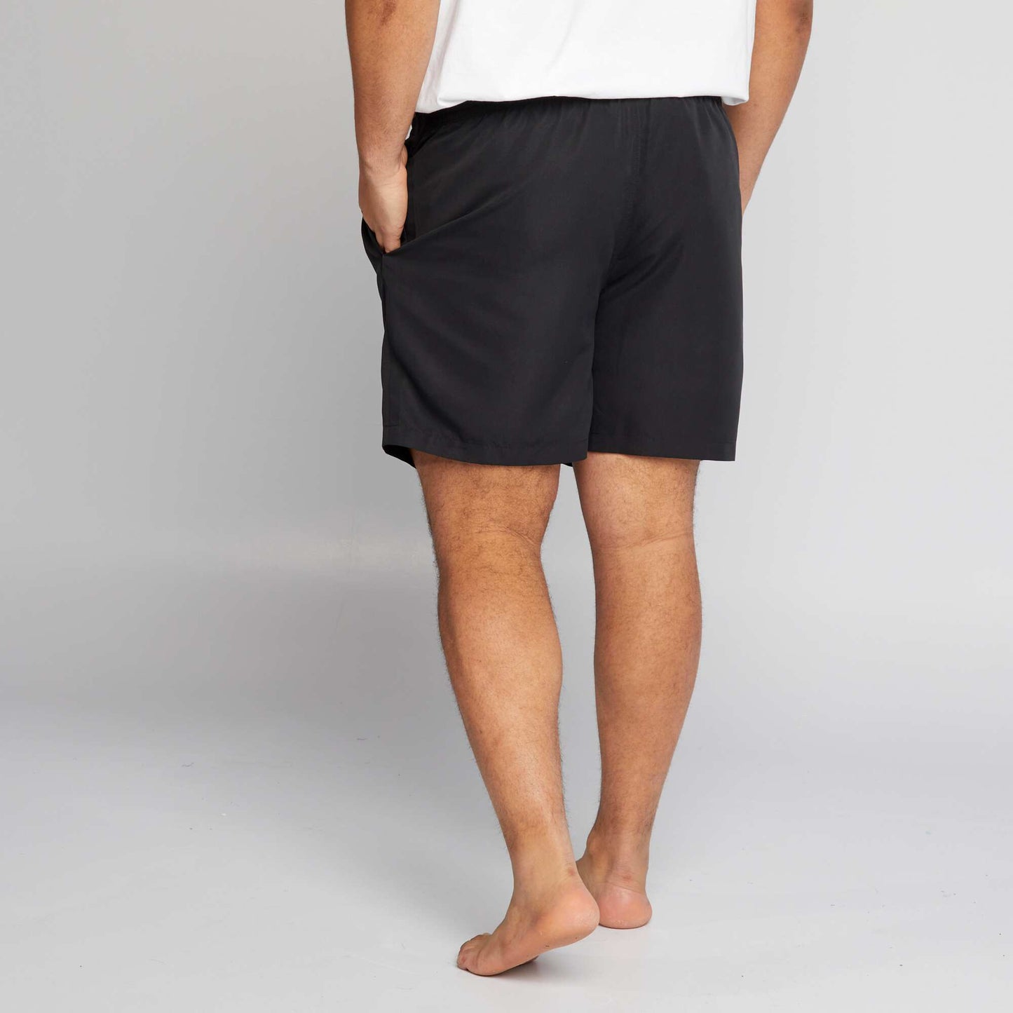 Short de bain uni noir
