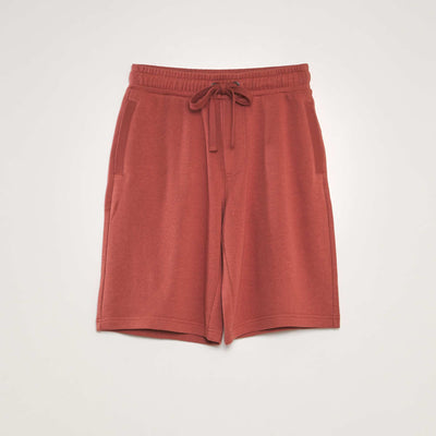Short l ger en molleton uni Rouge brique