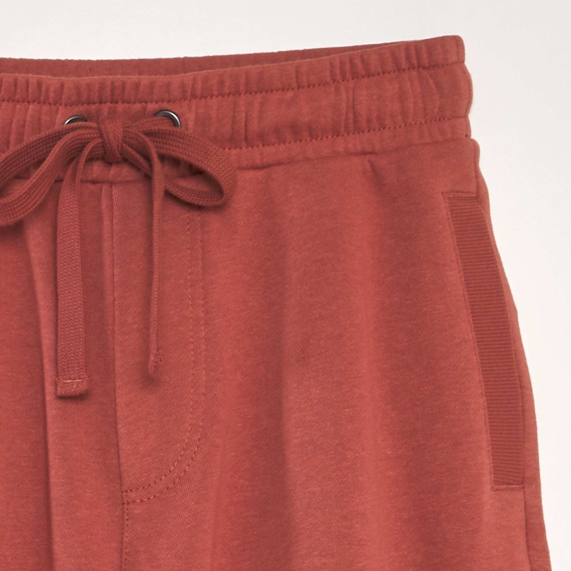 Short l ger en molleton uni Rouge brique
