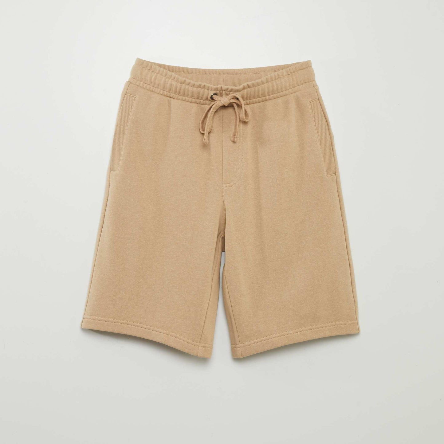 Short léger en molleton uni Beige