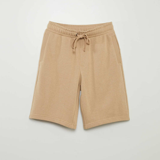 Short l ger en molleton uni Beige