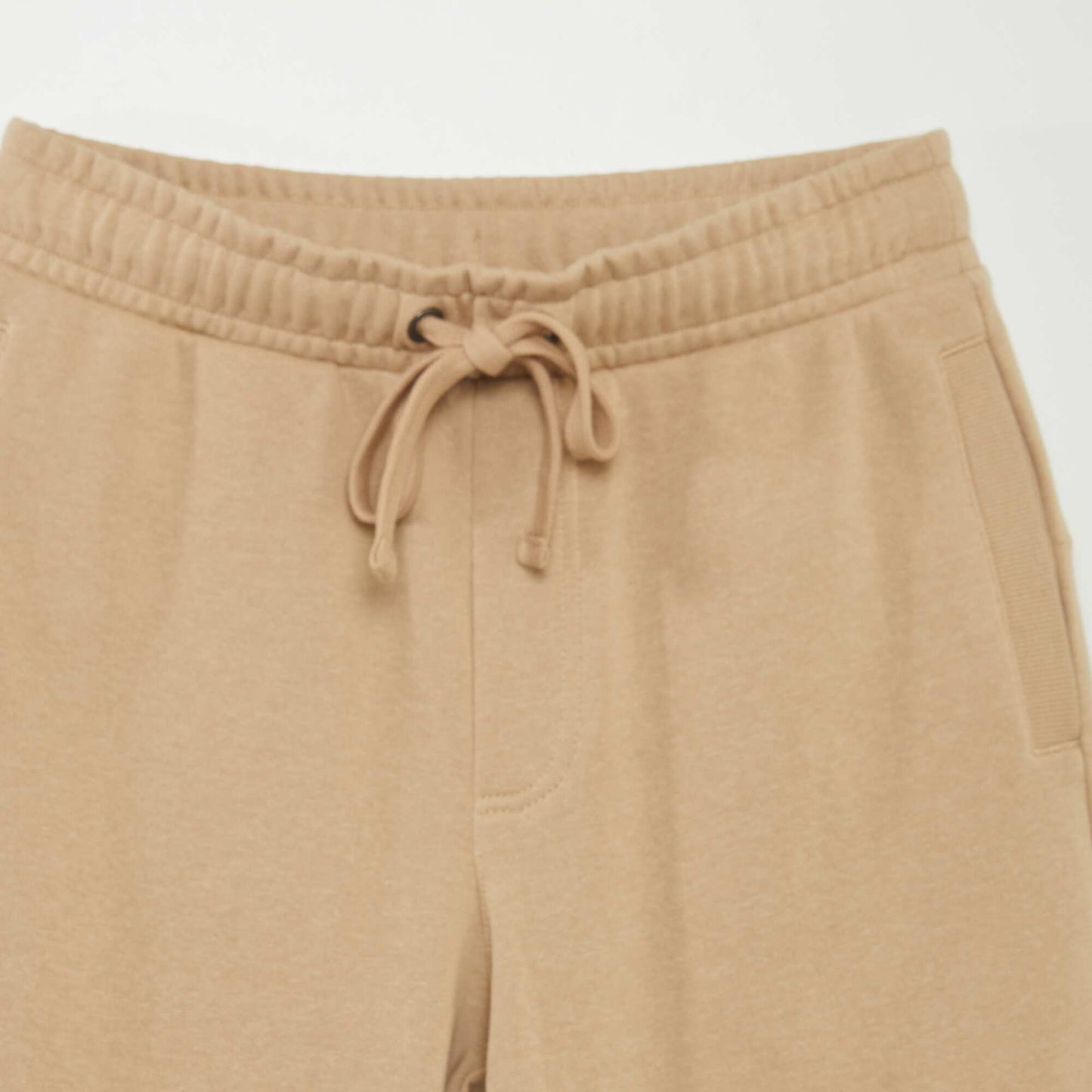 Short léger en molleton uni Beige