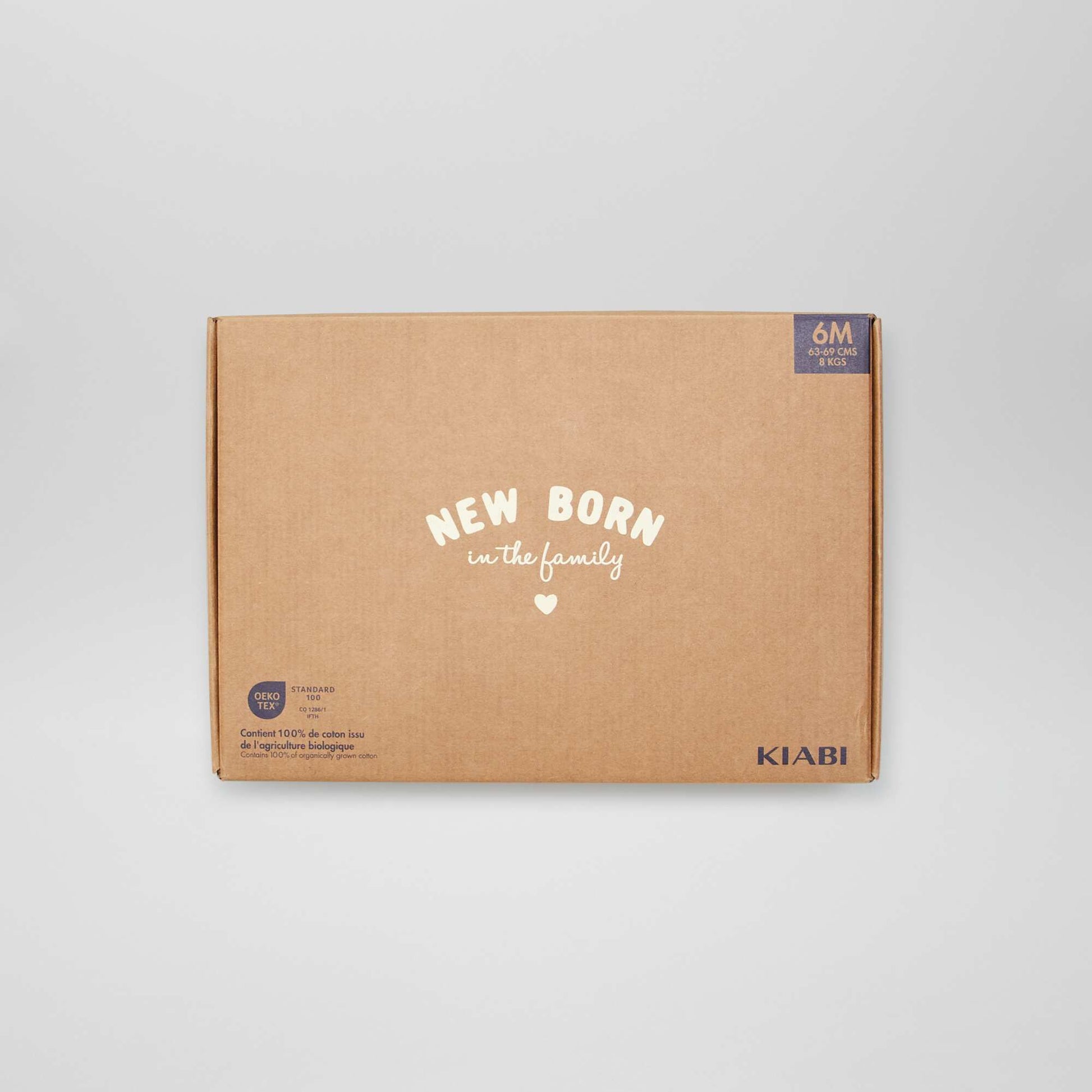 Box de naissance mixte 'New born in the family' - 6 pièces BEIGE