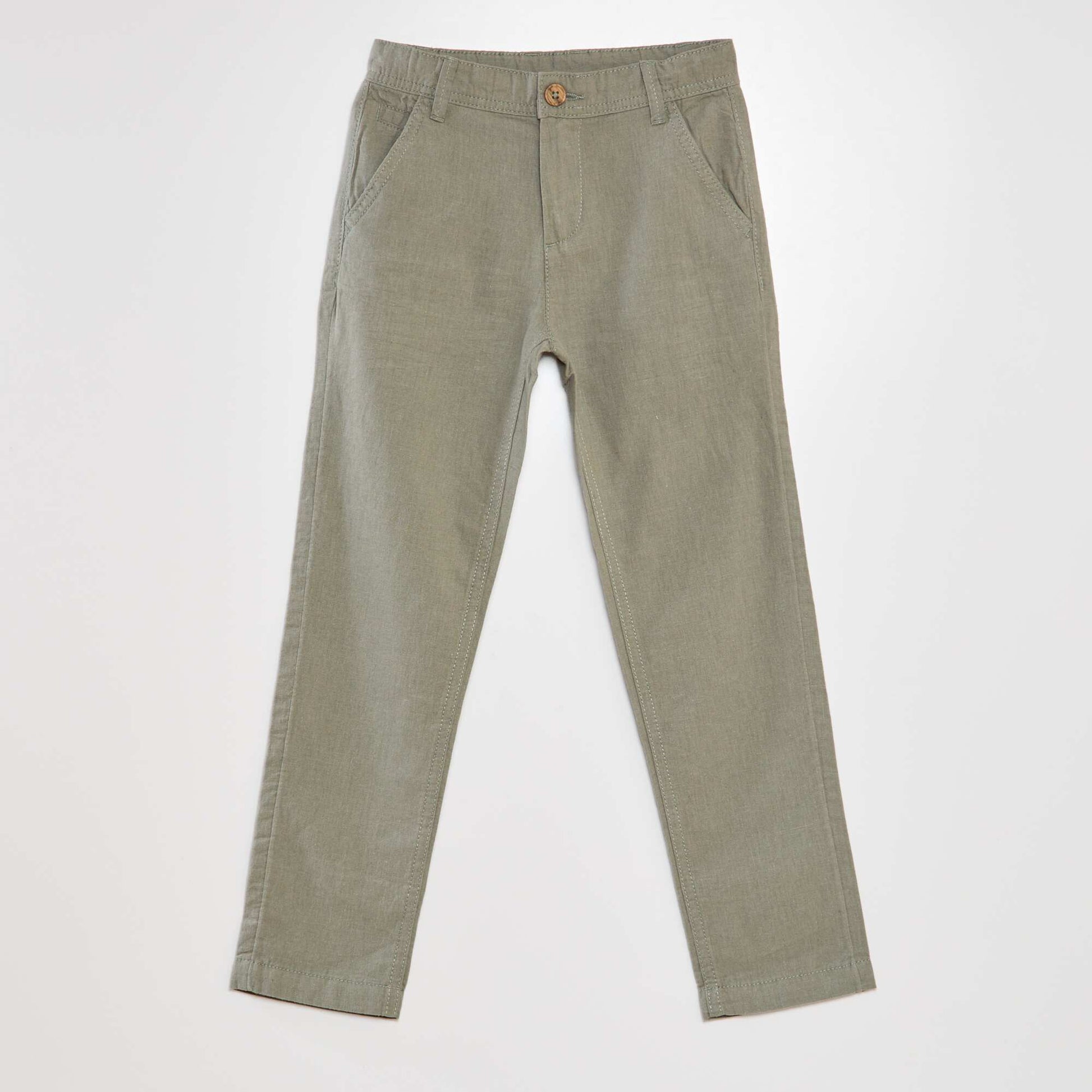 Pantalon chino l ger Vert