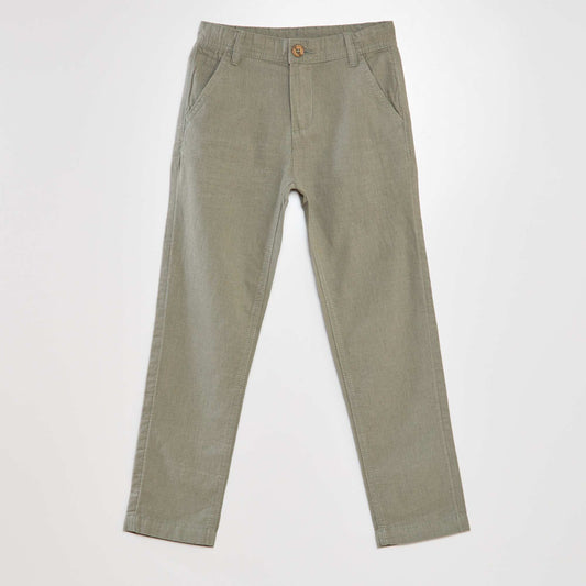 Pantalon chino l ger Vert