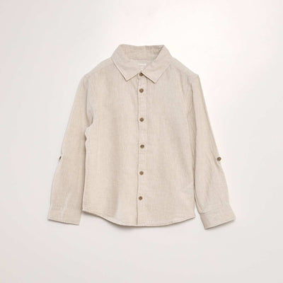 Chemise avec retroussables Beige