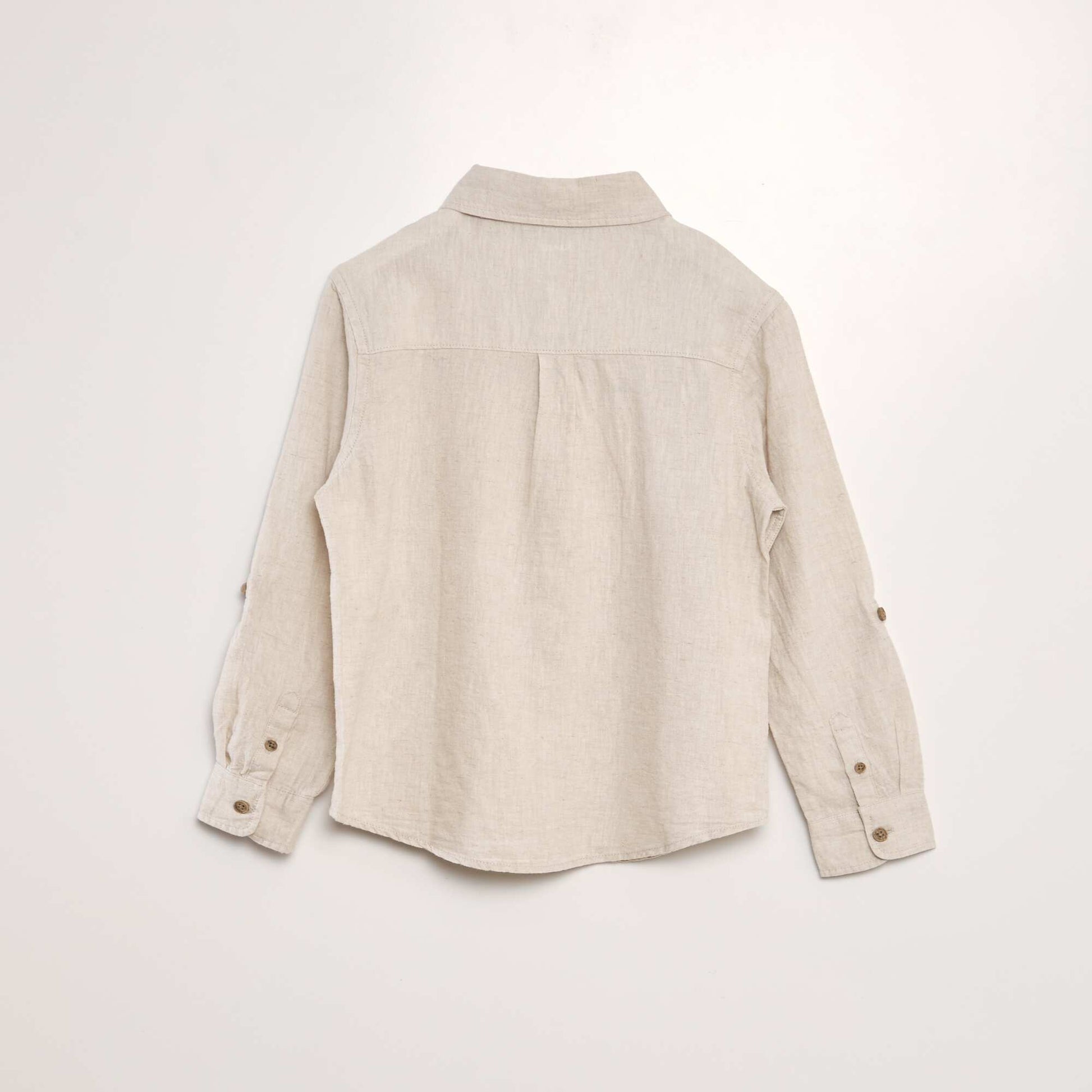 Chemise avec retroussables Beige